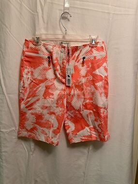 Inspire Coral & White Patterned women’s shorts
